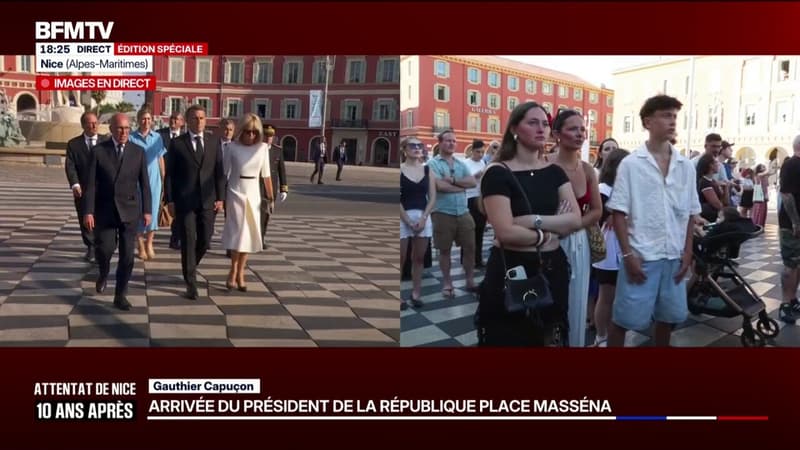 Emmanuel Macron est arrivé à l'hommage aux victimes de l'attentat du 14-Juillet à Nice