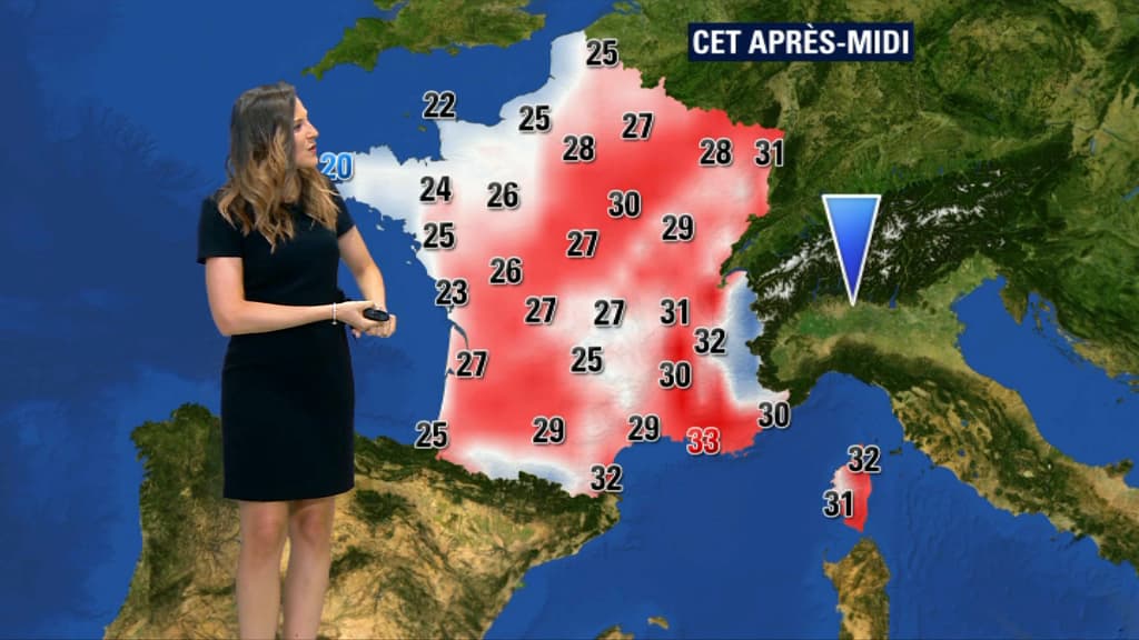 Les températures mercredi après-midi. Les températures mercredi après-midi.
