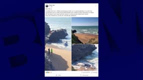 Une baleine s'est échouée dans crique de Bailette, à Saint-Hilaire-de Riez en Vendée, ce jeudi 6 mars.