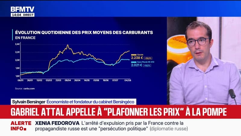 Plafonnement du prix des carburants: "Ce n'est pas une solution pérenne", estime Sylvain Bersinger, économiste