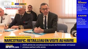 Lutte contre le narcotrafic: le ministre de l'Intérieur, Bruno Retailleau, est au Havre