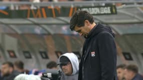 Paulo Fonseca ému aux larmes après avoir communié avec ses joueurs lors du 8e de finale aller de Ligue Europa FCSB-OL - le 06/03/2025