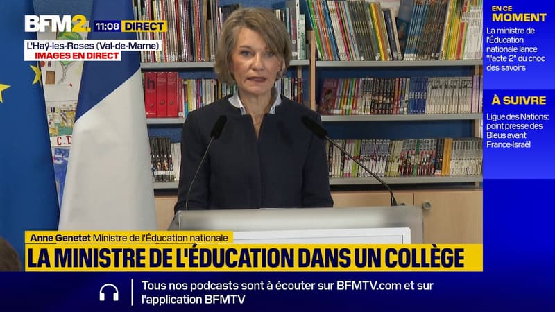 La ministre de l'Éducation nationale veut renforcer le 