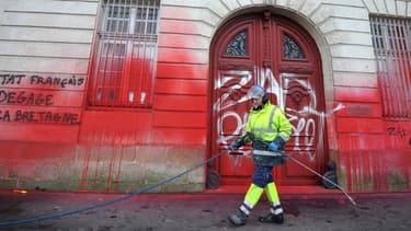 Nantes, au lendemain de la manifestation contre l'aéroport de Notre-Dame-des-Landes, le 23 février 2014