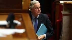 Michel Barnier, alors Premier ministre, prend la parole à l'Assemblée nationale, le 4 décembre 2024.