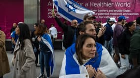 Une manifestation pro-Israël à New York, le 8 octobre 2023. 
