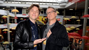 Les réalisateurs Byron Howard et Rich Moore prennent la pose lors de la présentation du film d'animation "Zootopie" lors du festival international du film d'Annecy, en juin 2015.