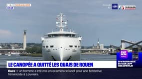 Armada 2023: le Canopée a quitté les quais de Rouen lundi