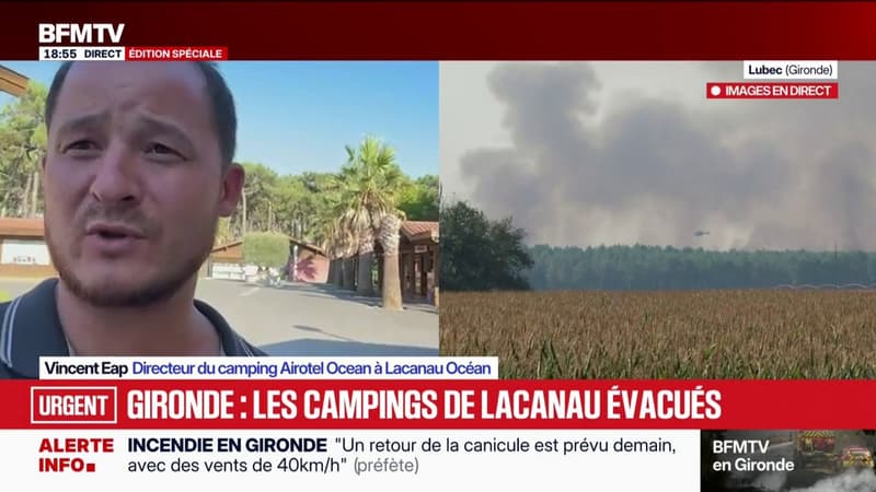 Évacuation des campings à Lacanau: "C'était éprouvant", déplore le directeur du camping Airotel Ocean