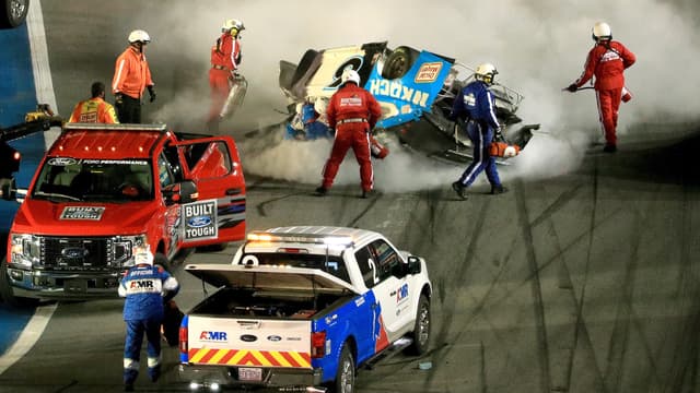 La voiture de Ryan Newman après son accident sur le Daytona 500