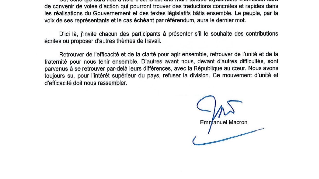 La lettre adressée par Emmanuel Macron aux partis politiques, le 25 août 2023.