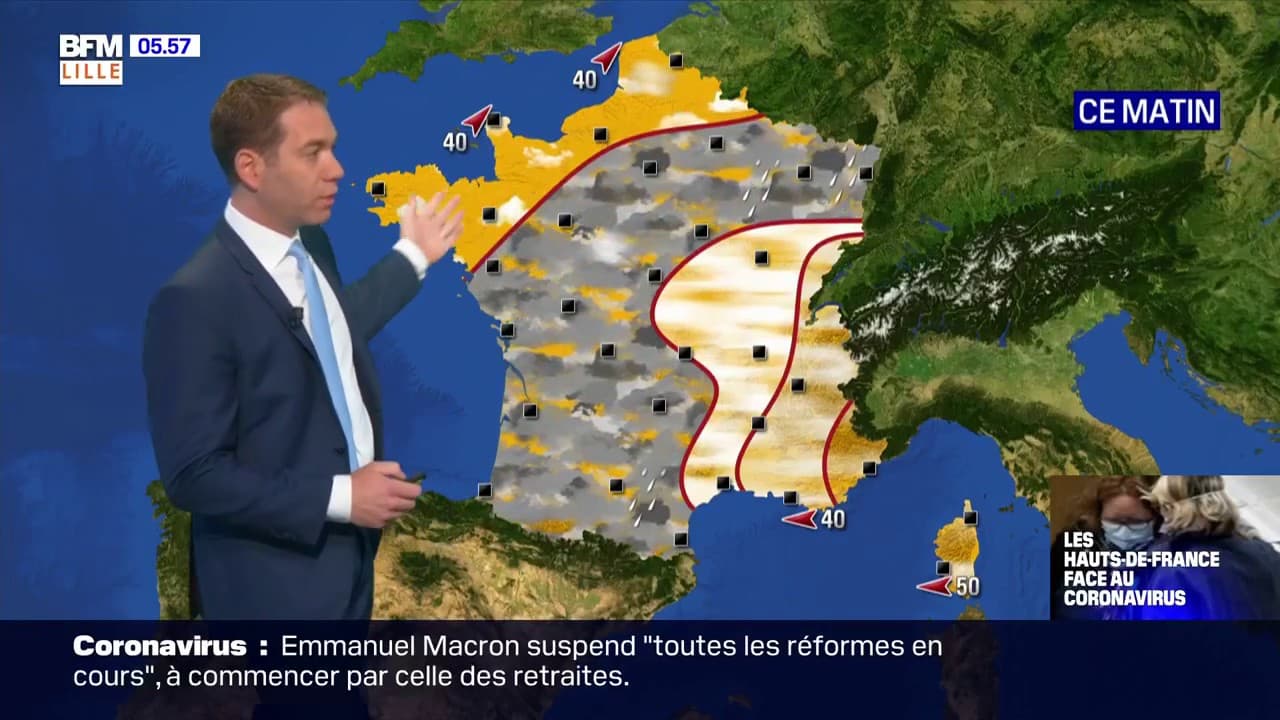 La météo du 17 mars: temps calme, très nuageux du Sud-Ouest au Centre ...