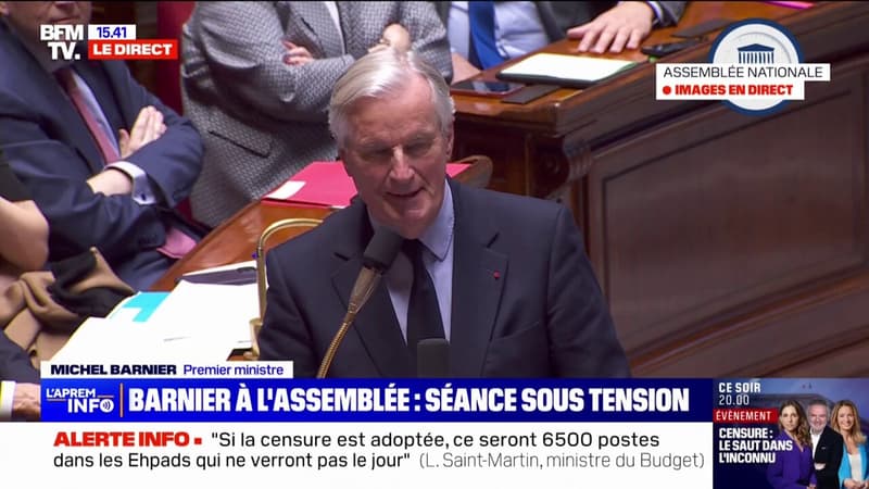 Lors des Questions au gouvernement, Michel Barnier demande du 