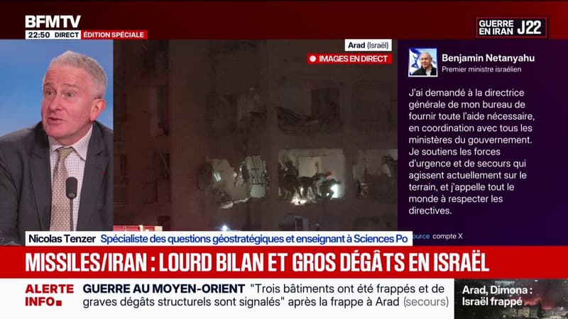 Arad, Dimona: le Premier ministre Benjamin Netanyahu assure qu'Israël est "déterminé à continuer à frapper" l'Iran après une "nuit extrêmement difficile"