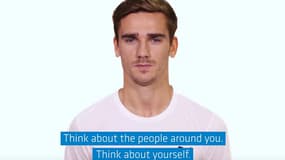 Le footballeur Antoine Griezmann, dans une campagne pour la sécurité routière.