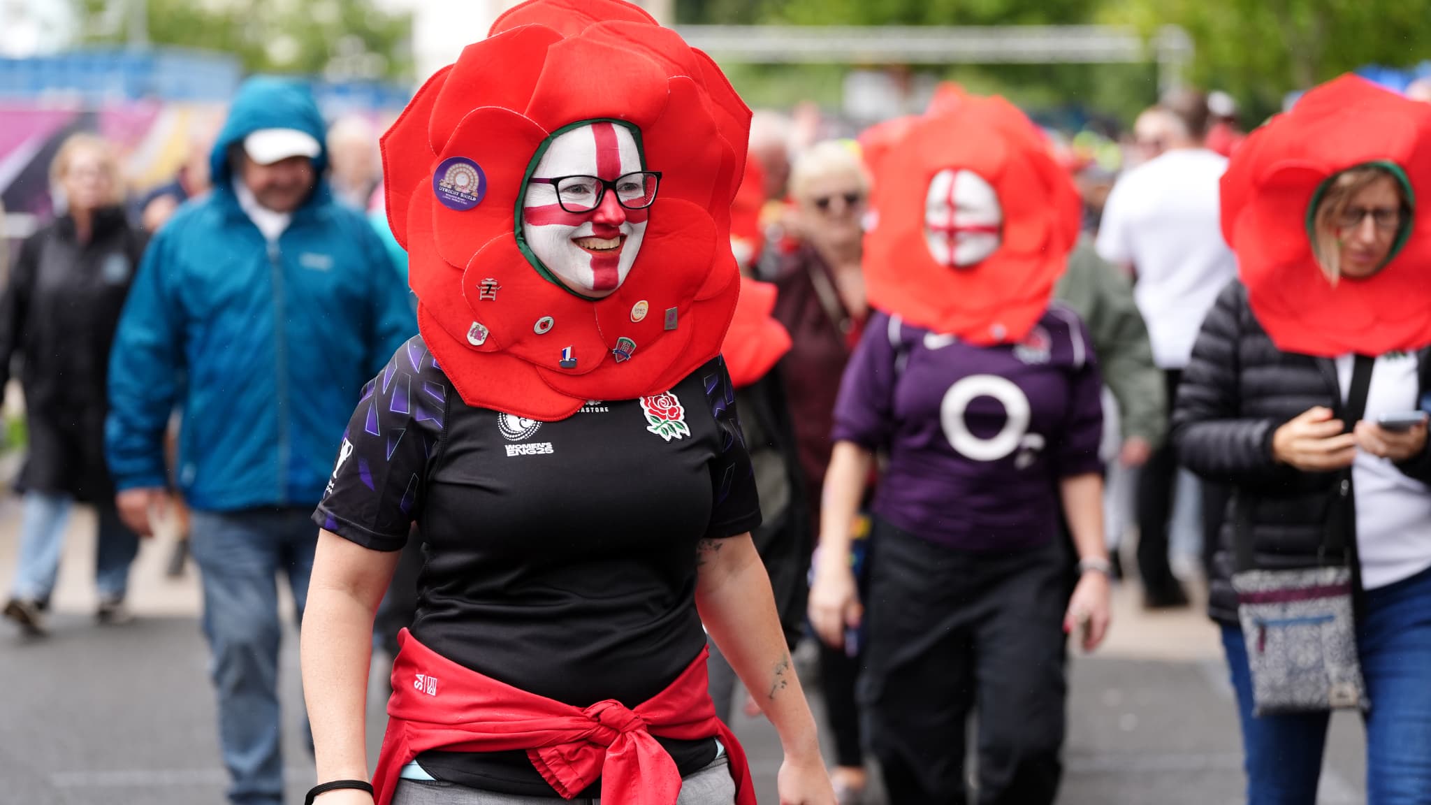 Les supporters avant France-Angleterre à la Coupe du monde de rugby féminine 2025, le 20 septembre 2025. 