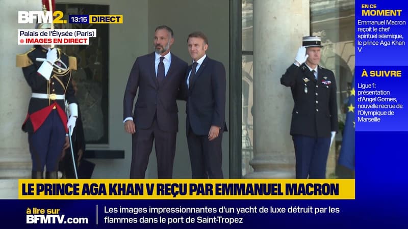 Emmanuel Macron reçoit le prince Aga Khan V, chef spirituel des musulmans chiites ismaéliens