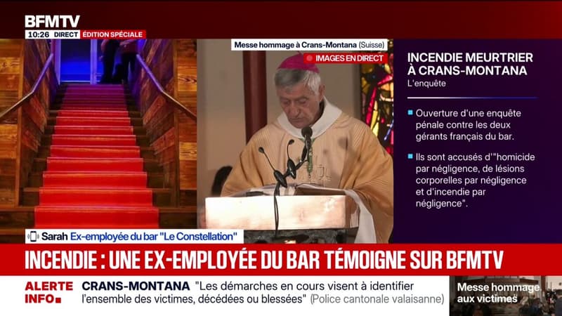 Incendie à Crans-Montana: "La porte de secours était fermée [...] On avait interdiction de l'ouvrir", avance une ancienne employée du bar