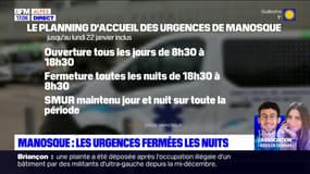 Manosque: les urgences encore fermées les nuits jusqu'au 22 janvier