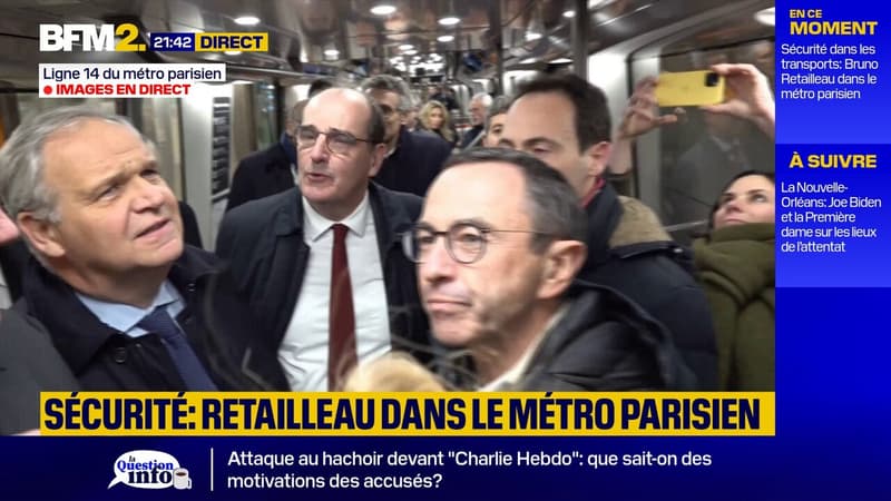 Le ministre de l'Intérieur Bruno Retailleau dans la ligne 14 du métro parisien