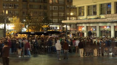 La place Eugène de Flagey à Bruxelles, en Belgique.
