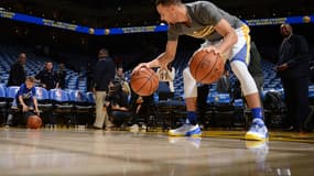 Stephen Curry à l'échauffement