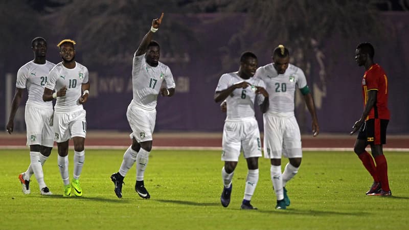Serge Aurier avec l'équipe de Côte d'Ivoire.