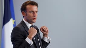 Emmanuel Macron présente son plan pour la réindustrialisation de la France, le 11 mai 2023 à l'Élysée