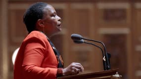 Christiane Taubira à la tribune du Sénat, jeudi 4 avril 2013
