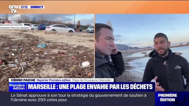 À Marseille, les plages jonchées de déchets après les intempéries du week-end