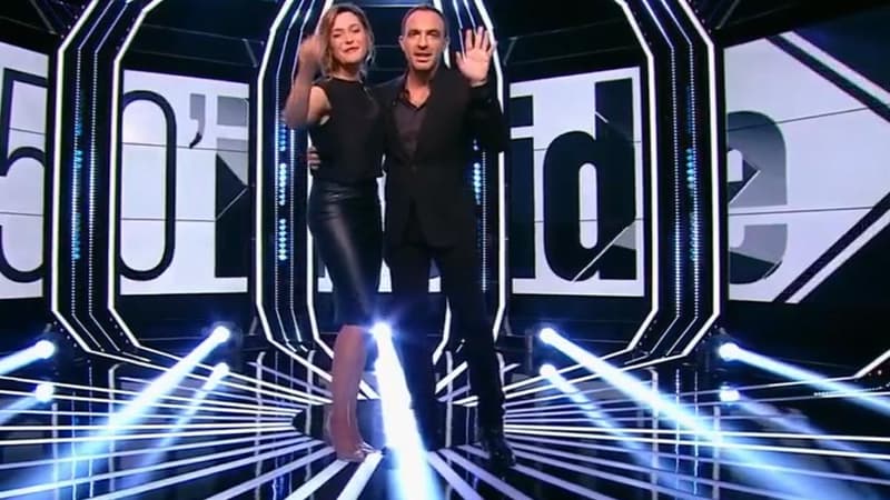 Sandrine Quétier et Nikos Aliagas dans 50 minutes inside sur TF1 le 30 décembre 2017.