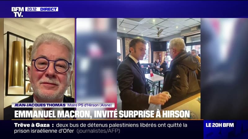 Visite surprise d'Emmanuel Macron à Hirson: Je l'ai appris cinq minutes avant l'arrivée du président, confie le maire (PS) de la commune Jean-Jacques Thomas