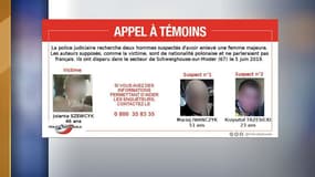 L'appel à témoins lancé pour retrouver la victime et ses deux ravisseurs. 