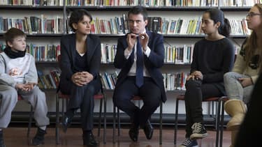 Manuel Valls et Najat Vallaud-Belkacem sont allés à la rencontre de lycéens et de collégiens de Seine-et-Marne vendredi.