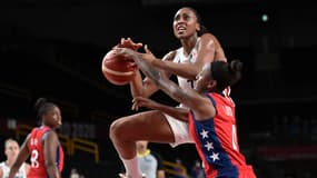 Sandrine Gruda face aux Etats-Unis aux JO de Tokyo