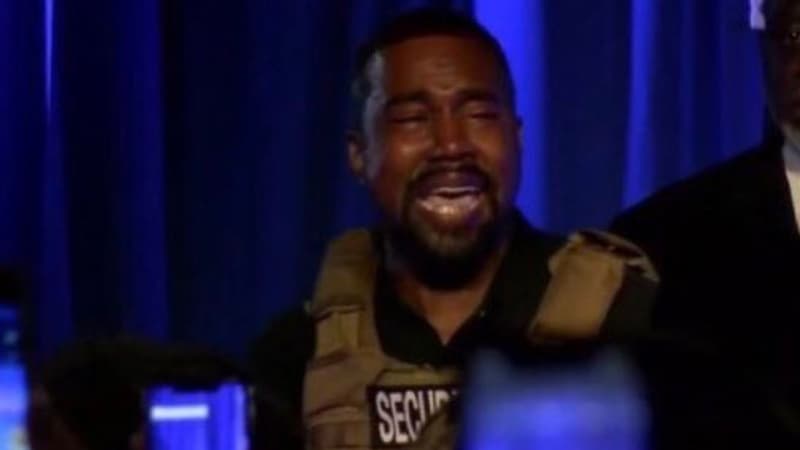 Kanye West, lors de son premier meeting pour lancer sa campagne en vue de la présidentielle américaine, le 19 juillet en Caroline du Sud. 
