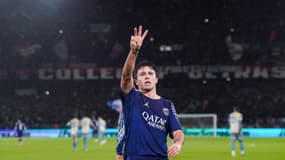 Joao Neves célèbre son but lors de PSG-Manchester City (4-2, Ligue des champions), le 22 janvier 2025