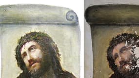 La fresque Ecce Homo, avant et après sa restauration en 2012