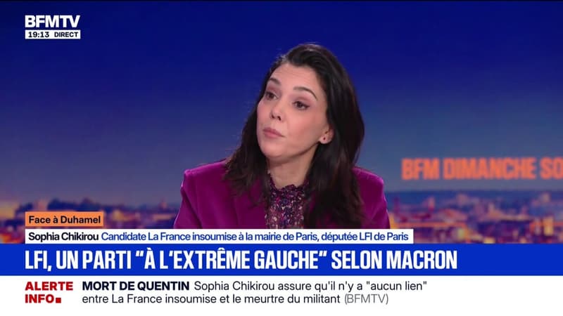 Sophia Chikirou, candidate LFI à la mairie de Paris, affirme "qu'aucun Insoumis n'a jamais été condamné pour antisémitisme"