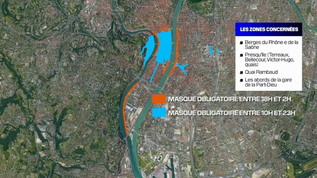 La carte des zones où le masque devient obligatoire