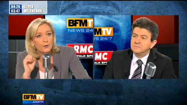 Marine Le Pen et Jean-Luc-Mélenchon ont débattu ce lundi sur RMC et BFMTV