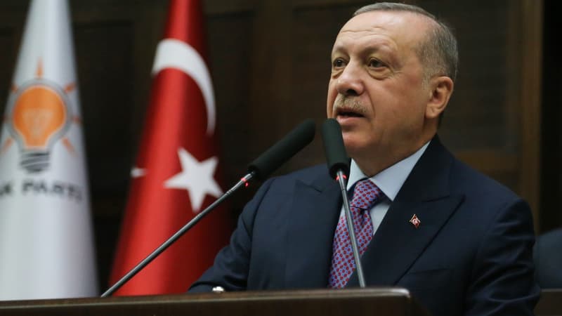 Le président turc Recep Tayyip Erdogan lors d'un meeting à Ankara, le 26 février 2020