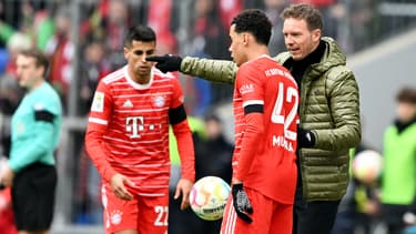 Julian Nagelsmann avec Jamal Musiala et Joao Cancelo