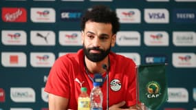 Mohamed Salah lors d'une conférence de presse, le 21 janvier 2024.