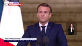 Emmanuel Macron: Samuel Paty "ne faisait qu'enseigner, il n'était pas l'ennemi de la religion dont ils se servent"