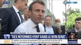 Pour Emmanuel Macron, les réformes en cours "vont dans le bon sens"