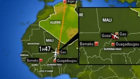 Situation du lieu du crash du vol AH2017 au Mali dans la région de Gossi.