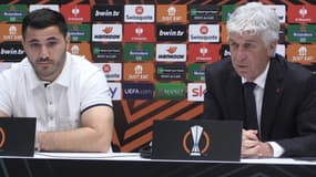 Sead Kolasinac et Gian Piero Gasperini en conférence de presse avec l'Atalanta, 8 mai 2024