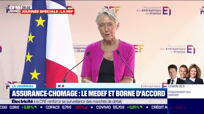 Assurance-chômage: le Medef et Borne d'accord