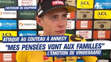 Critérium du Dauphiné (E5) : "Mes pensées vont aux familles", les larmes de Vingegaard pour les victimes d'Annecy
